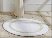 Better Trends Hotel Collection 30 Round Bathroom Rug White/Sage 100 Cotton New