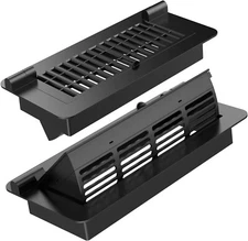 2PCS Black Floor Vent Cover 4" x 10" in Adjustable Deflectors For Office Ceiling