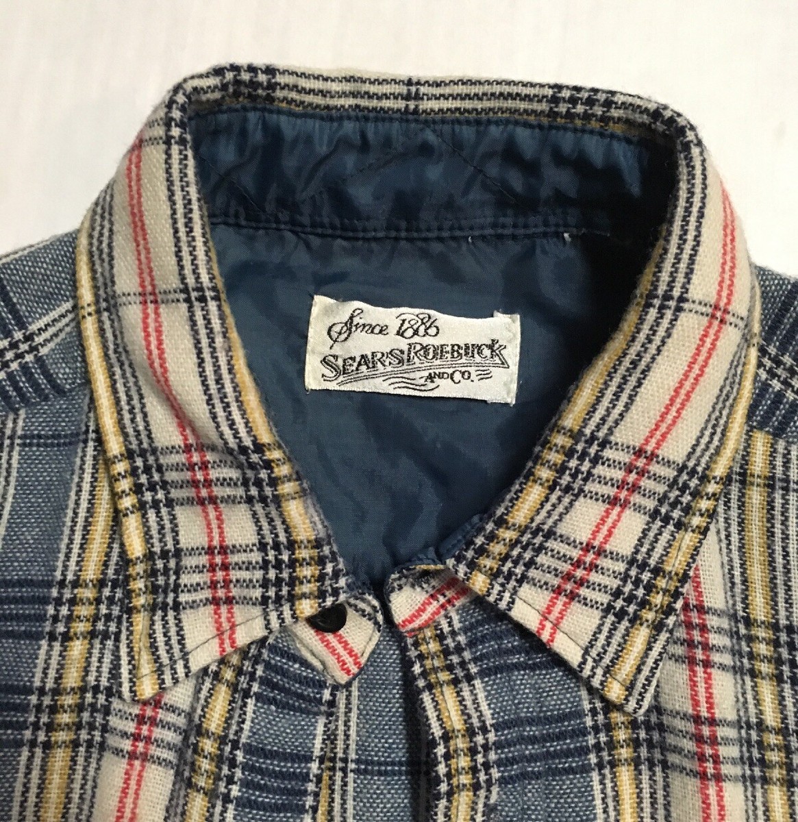 ・60's sears open collar flannel shirt シア 60's sears open collar flannel shirt シア - メルカリ