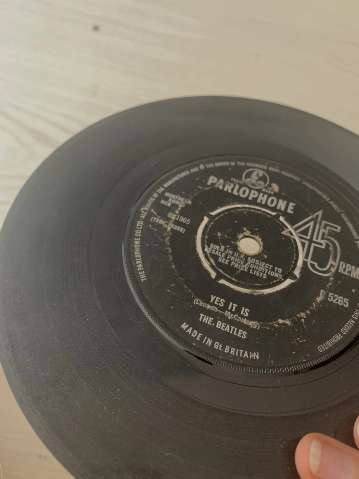 ORIGINAL 60er/60s The Beatles Single - Yes It Is / Ticket To Ride /Cartoon Cover - Bild 4 von 4