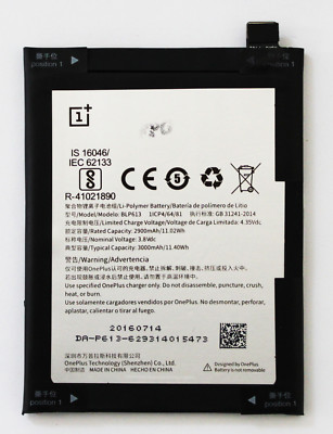 OEM UNLOCKED ONEPLUS 3 THREE A3000 REPLACEMENT BATTERY BLP613 3000mAh 3.8V