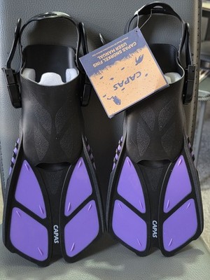 CAPAS Schnorchel, Schwimmflossen Flossen Reisegröße kurz verstellbar Schnorcheln Tauchen