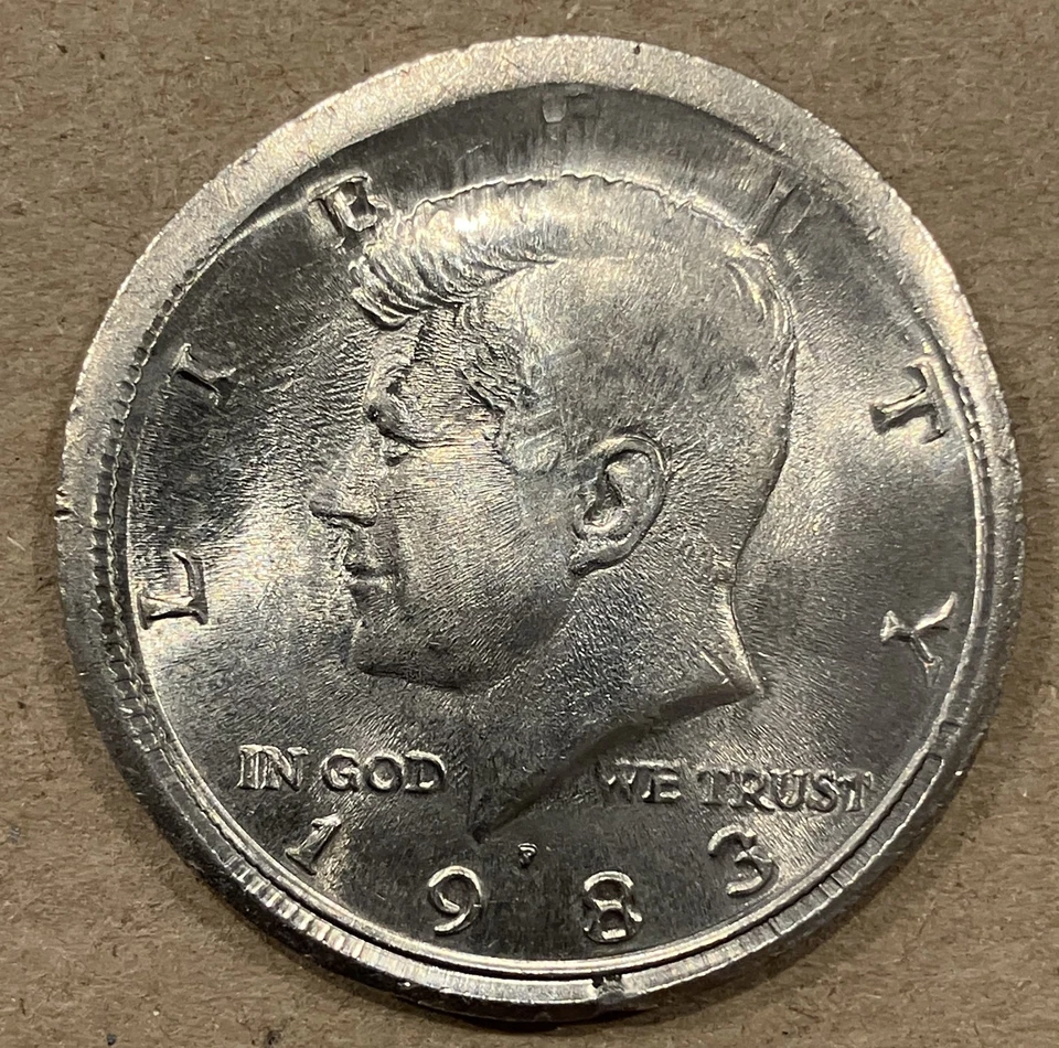 1983 P 50C KENNEDY HALF DOUBLESTRUCK/ PARTIAL COLLAR /BROADSTRUCK ERROR RARE++ - Image 4 of 4