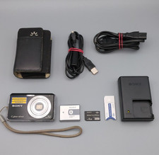 Sony Cyber-Shot DSC-W190 12.1MP Digital Camera Compact Black, Charger, 4GB Card