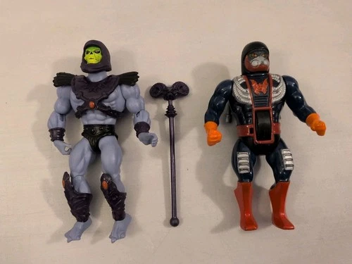 Vtg 1985 Mattel MOTU He-Man Dragstor Figure & Origins 200X Skeltor Lot