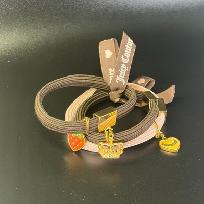 Juicy Couture Set of Three Charm Elastic Hair Accessories Hairband Scrunchies