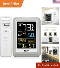 High-Precision Wireless Weather Station with 330ft Range & Adjustable Backlight