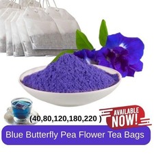 220 Blue Butterfly Pea Flower Powder Tea Bags Natural  Pure Herbal Blue Tea