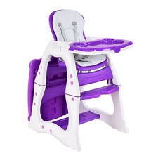 Costway 3 in 1 Baby High Chair Convertible Play Table Seat Booster Feeding Tray