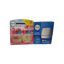 Febreze Plug Scent Booster Air Freshener Oil Warmer, 2 Refills Downy April Fresh