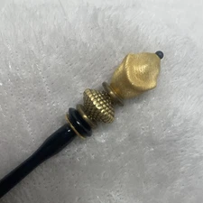 Vintage Wooden Hair Stick Gold Metal Beaded Black Victorian Asian 5.5”