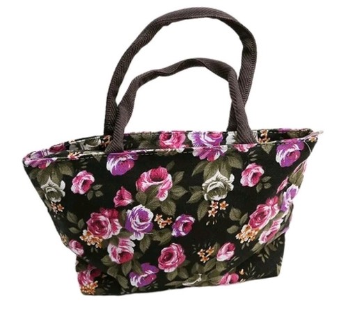 Wunderschöne schwarze geblümte Schultertasche, perfekt für Frauen Alltag Stil BRANDNEU - Bild 4 von 4