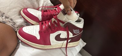 Jordan Air Jordan 1 High Top Lace-Up Sneakers Red/White Colorblock Teens