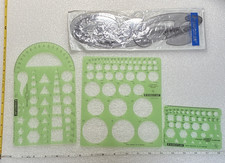 Staedtler Drafting Template Stencil / Ruler, and set of French curves lot of 6 
