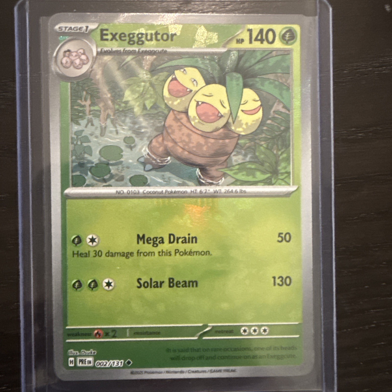 MINT Exeggutor (Master Ball Pattern) 002/131 Sv: Prismatic Evolutions Holo