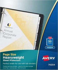 Page Size Sheet Protectors Top-Load Heavyweight Non-Glare 8.5x11in 50/BX - 1EA