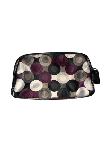 Custodia cosmetica Coach Madison Signature Y2K logo raso multicolore pelle bacca