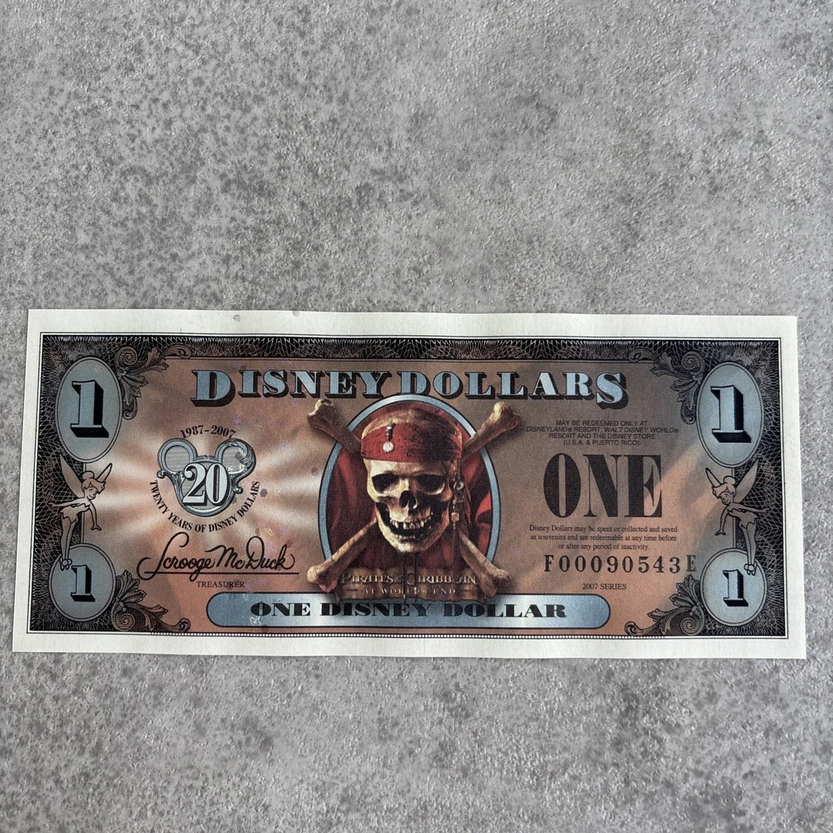 Pirates of the Caribbean Disney Dollars (1968-Now) for sale | eBay