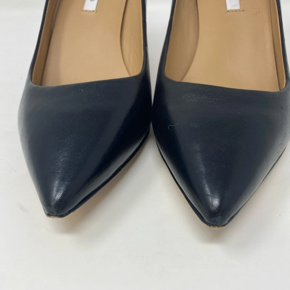 Zapatos de salón Diane von Furstenberg Olee de cuero negro punta Stilleto talla 9,5  Foto 4 de 4