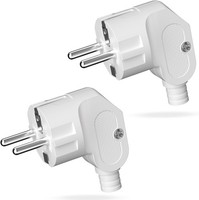 Schuko Stecker Winkelstecker IP20 250V 16A FüR 8-10Mm Kabel Weiß 2 StüCk