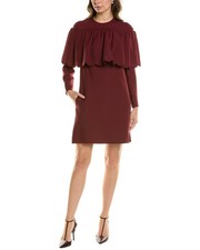 Valentino Wool & Silk-Blend Shift Dress Women's