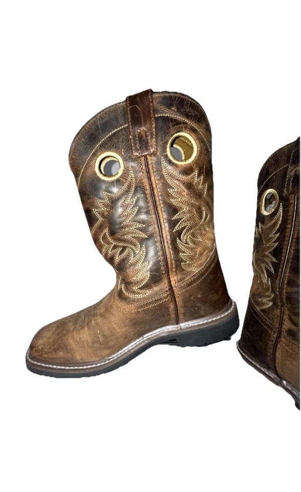 Dan Post Unisex Juvenil Botas de Cuero Amarillo Talla 4.5 D Botas de Vaquero del Oeste Foto 4 de 4