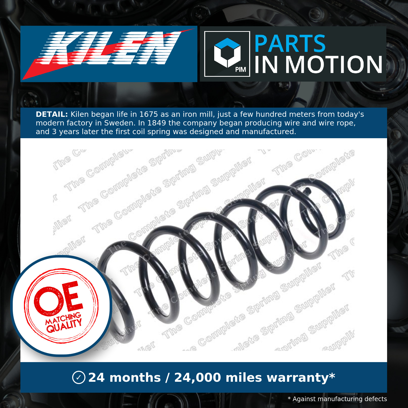 Coil Spring Rear 50247 Kilen Suspension 5Q0511121BA Genuine Quality Guaranteed