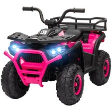 12V Kids ATV, 4 Wheeler Quad Ride on Car w/ 4 Spring Suspension Wheel, LED Light