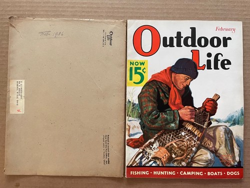Vintage OUTDOOR LIFE Magazine w/ Sleeve February 1936 Edgar Wittmack Illustrated - Picture 1 of 17