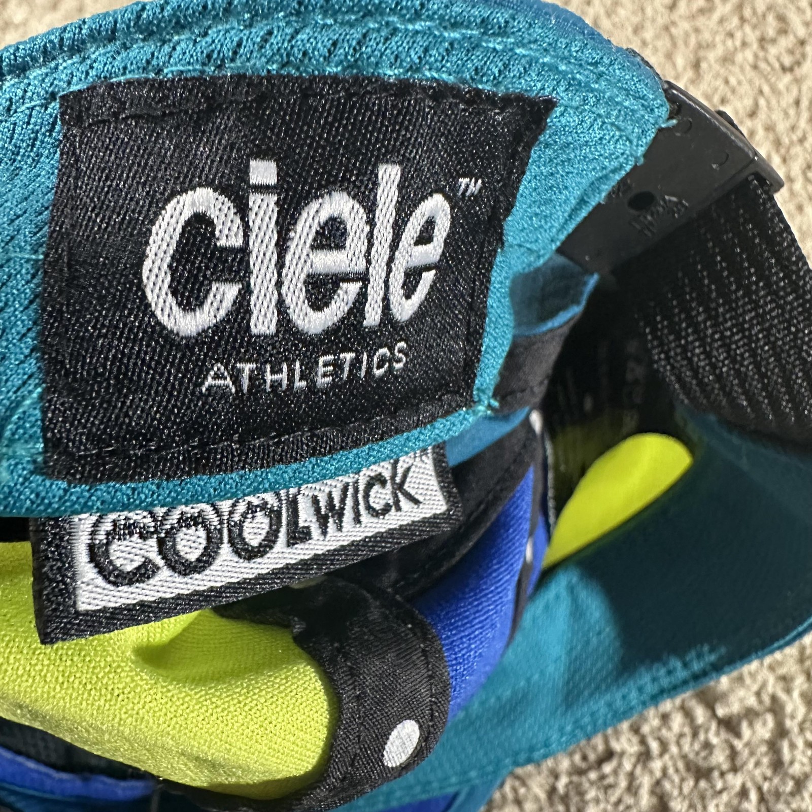 Ciele Athletics Hat Cap Strap Back Men Blue 5 Panel Runninng Coolwick Mesh