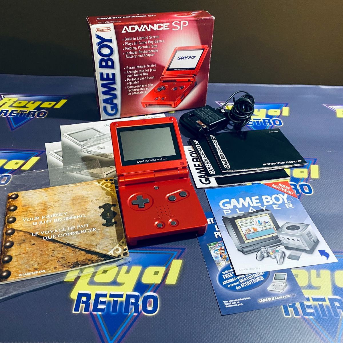 Nintendo Gameboy Advance SP (AGS-001) Flame Red CIB Complete w