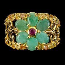 925 Sterling Silver Ring Oval Emerald 5x4mm Ruby Sapphire Gemstone Jewelry Sz 8