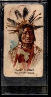 MANY HORNS 1888 N2 Allen & Ginter American Indian Chiefs