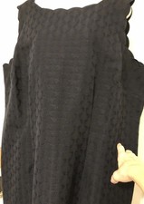 NWT Talbots RSVP Dress 20W Career Sheath Navy Blue Easy Care Scalloped Edge $189