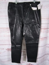 Good American Good Legs Women's Black Coated Skinny Jeans Size 22