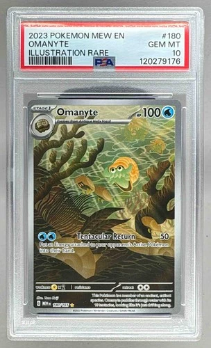 120279176 Omanyte 2023 Pokemon SV 151 #180/165 Illustration Rare PSA 10