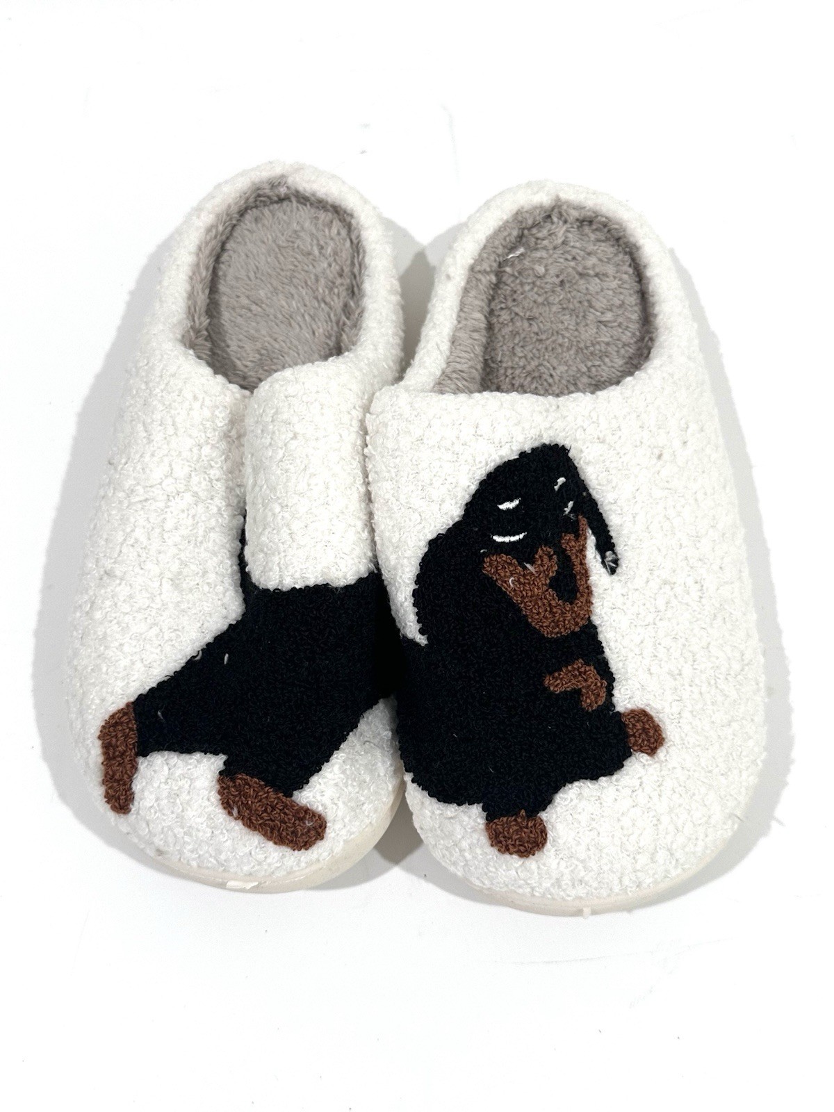 SAOLA BASSOTTO cane imbottito peluche pile suola silicone casa pantofole scarpe taglia 8 5 9