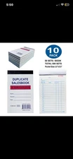 10 Pack Sales Order Forms 3.5" x 5.5" Carbonless Duplicate Receipt Book