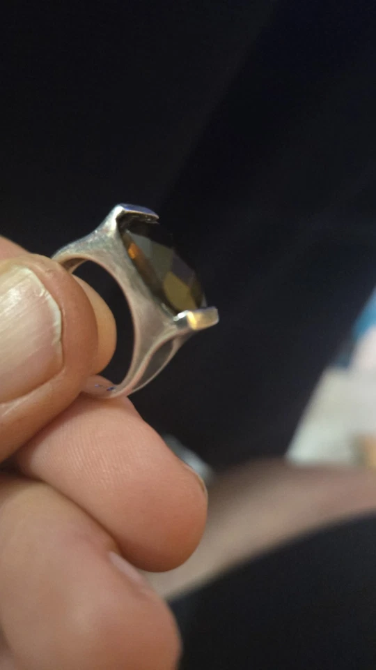 Мужское кольцо с дымчатым топазом палладием размер 7 без покрытия - Изображение 2 из 4