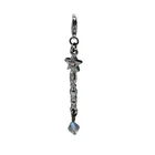 Kirks Folly Silver-Tone Crystal Star Wand Charm Pendant 3.5g 2.5" Pink Princess