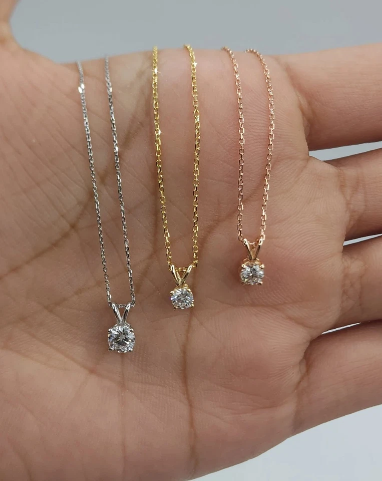 Ciondolo da donna in argento sterling 925 con pietra creata in laboratorio... - Immagine 3 di 4