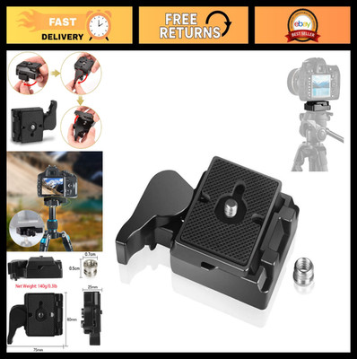 Metal Quick Release Tripod Plate Adapter 1/4'' & 3/8'' Screws for Camera Mounts