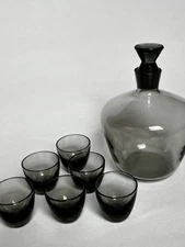Vtg MCM 1957 Richard SUSSMUTH Le Rein Glass Decanter & Shot Glasses West Germany