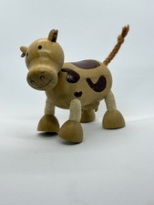 Anamalz Barnfields Cow Wooden Animal Toy Used Good Condition