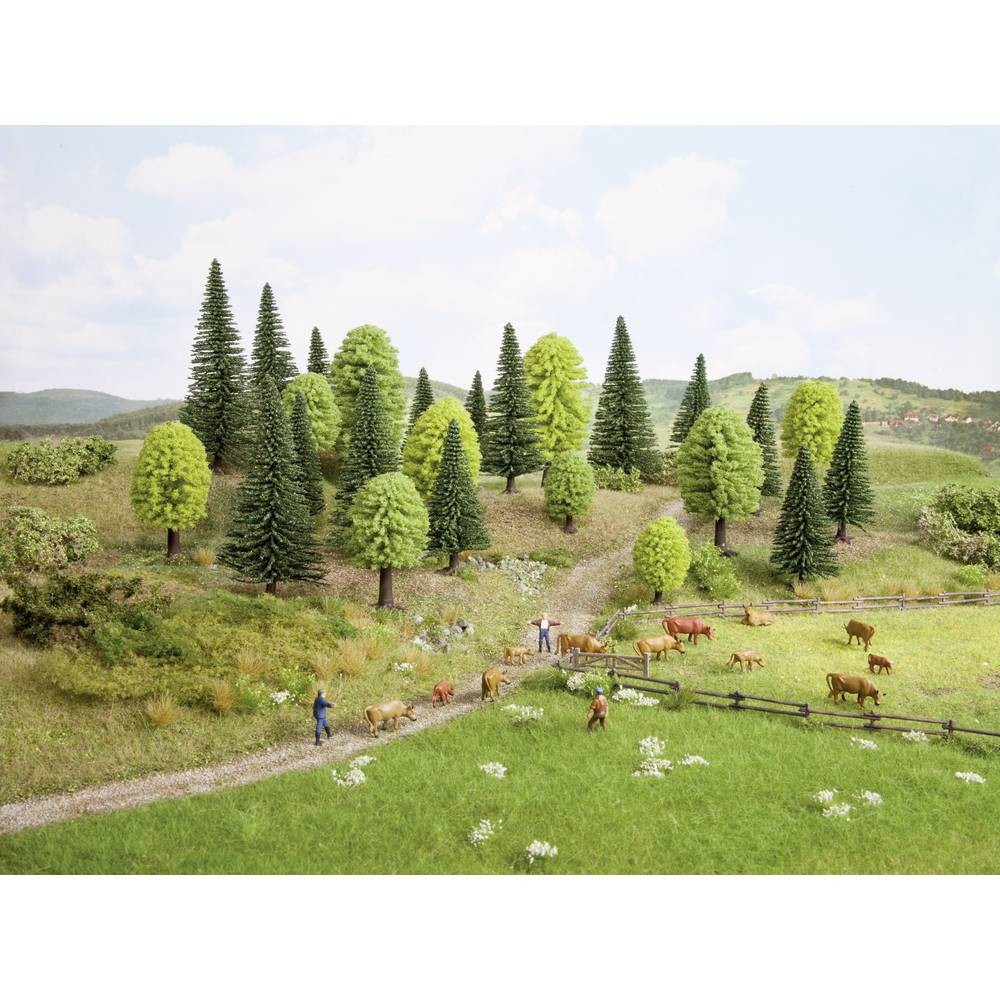 Arbres miniatures NOCH 26835 forêt mixte pour modélisme ferroviaire et diorama HO, 50pc