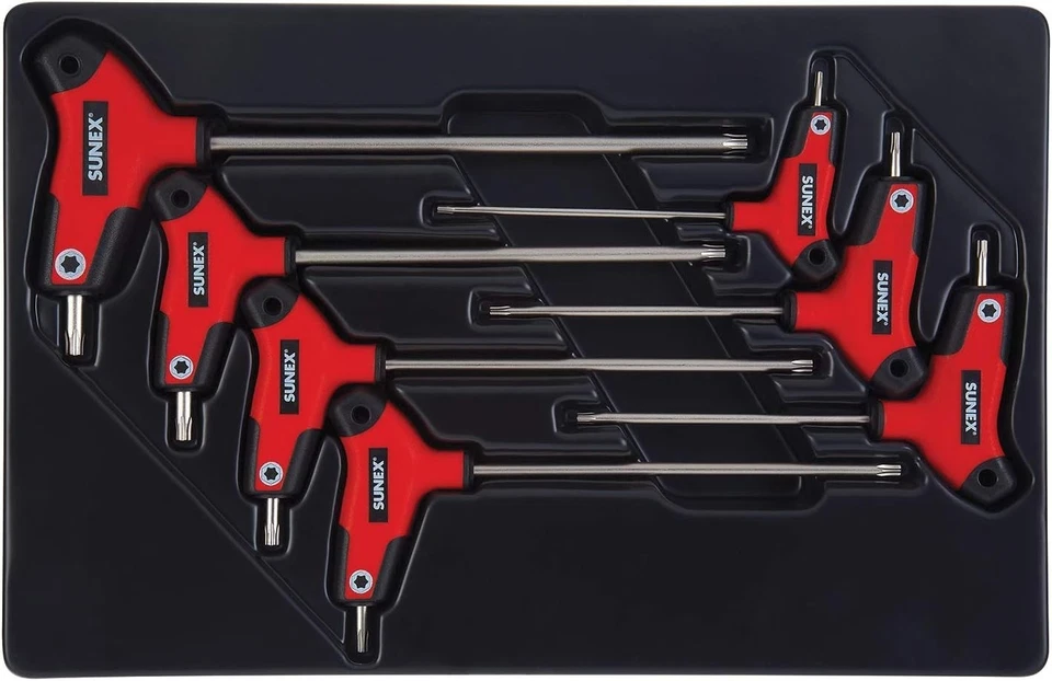 7-Piece Star Hex Key Set with Comfort Grip Rubber Handle - T10 to T40 Sizes - Image 3 of 4