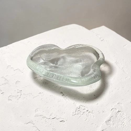 BLENKO Vintage Clear Art Glass Free Form Amoeba Bowl Ashtray Trinket Dish MCM