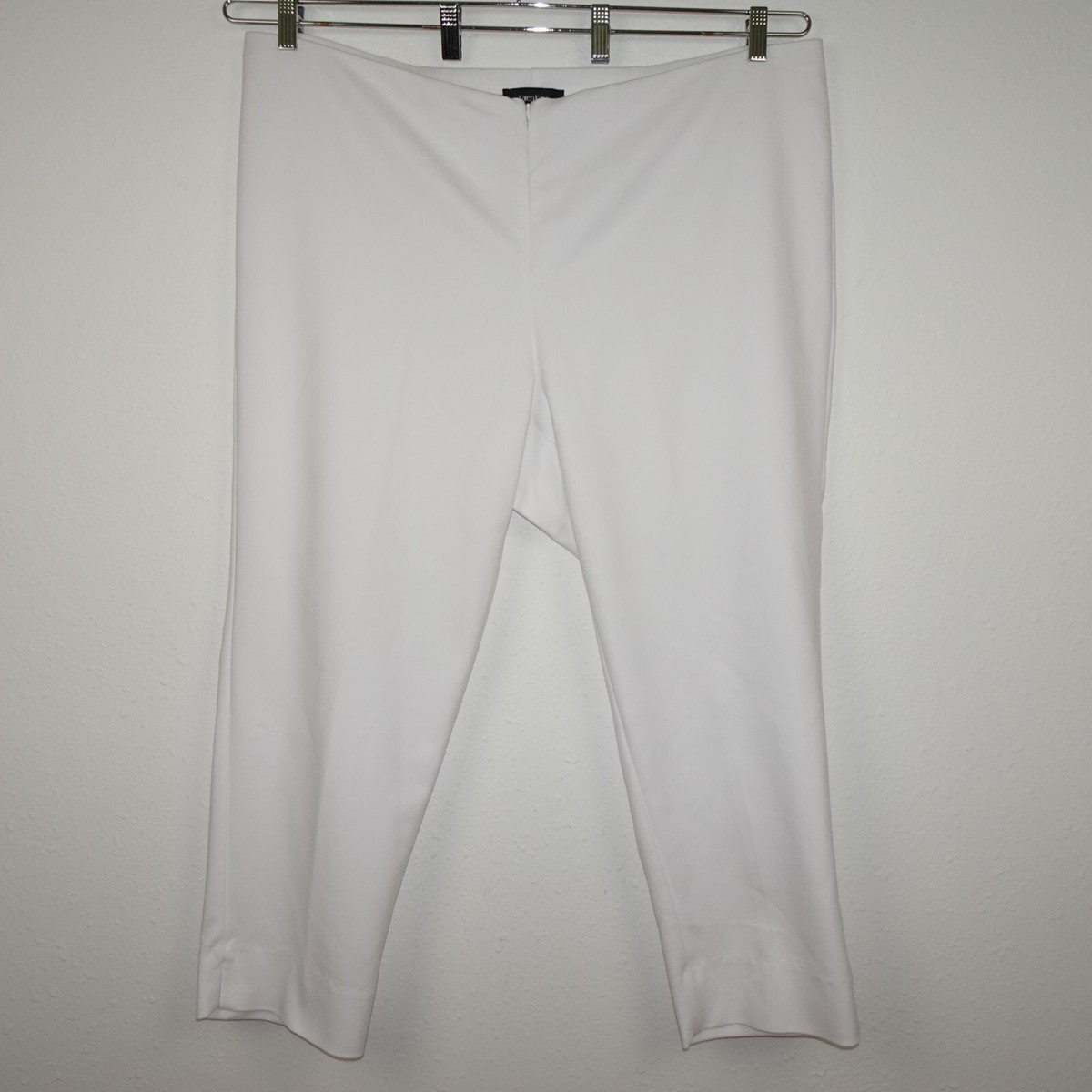 Karen Kane Capri Pants Women's Plus Size 22W White Stretch Straight Leg  Made USA