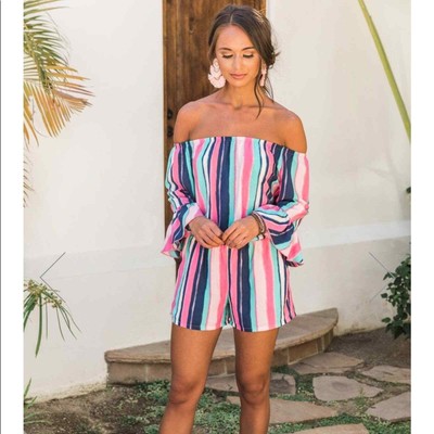 Coastlines striped romper S 