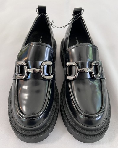 Madden Girl Ashlee Loafer Chunky Platform Heel With Buckle Size 7.5 Black NWOB - Picture 2 of 12